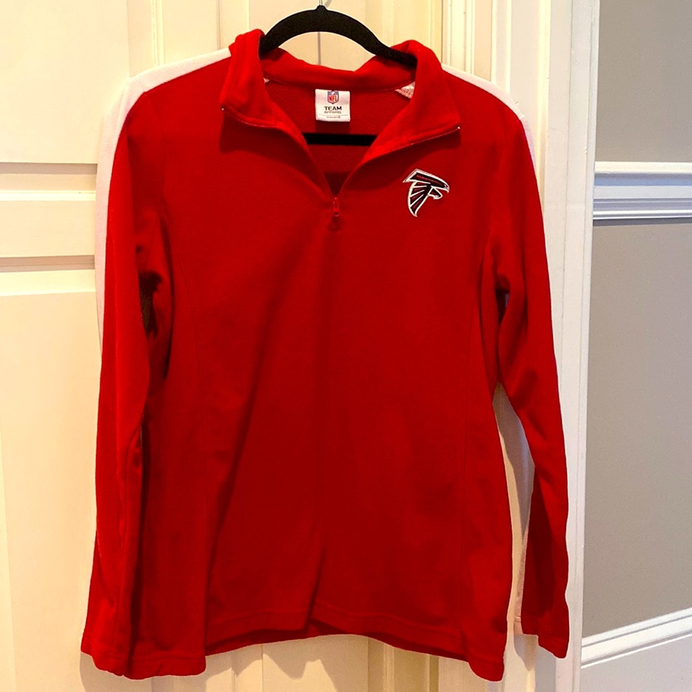 Atlanta Falcons Red & White Fleece Zip Pullover - Ladies Size Medium M